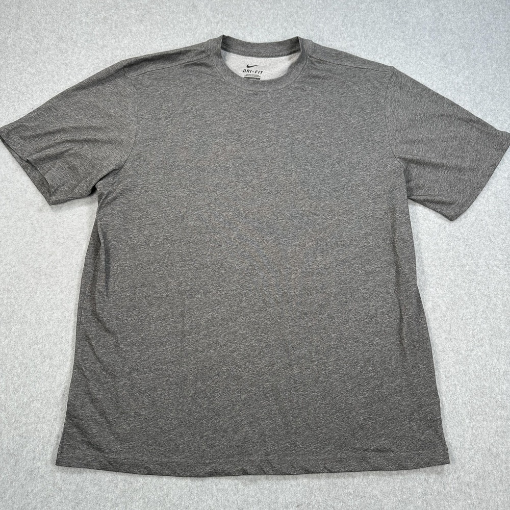 Nike Dri-FIT Shirt Mens 2XL Gray Athletic Training‎ Running Workout Tee